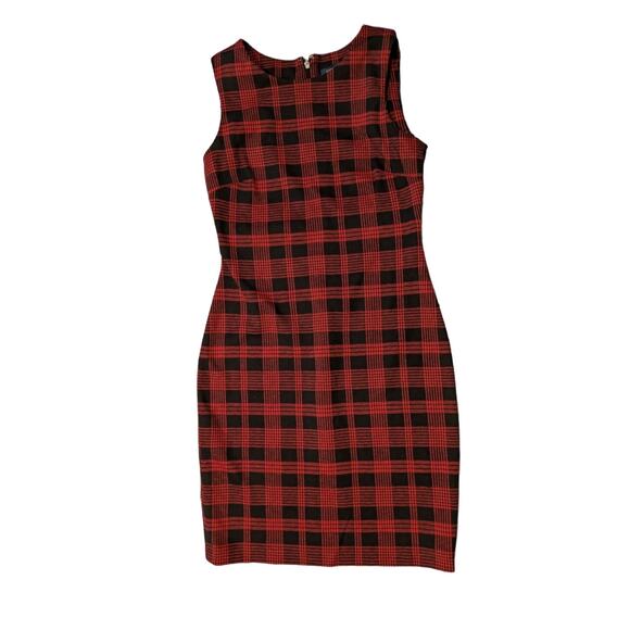 Tommy Hilfiger Red & Black Plaid Sleeveless Dress  Size 4 - Picture 3 of 7